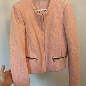 Zip-Front Cotton-Blend Smart Fitted Zara Jacket